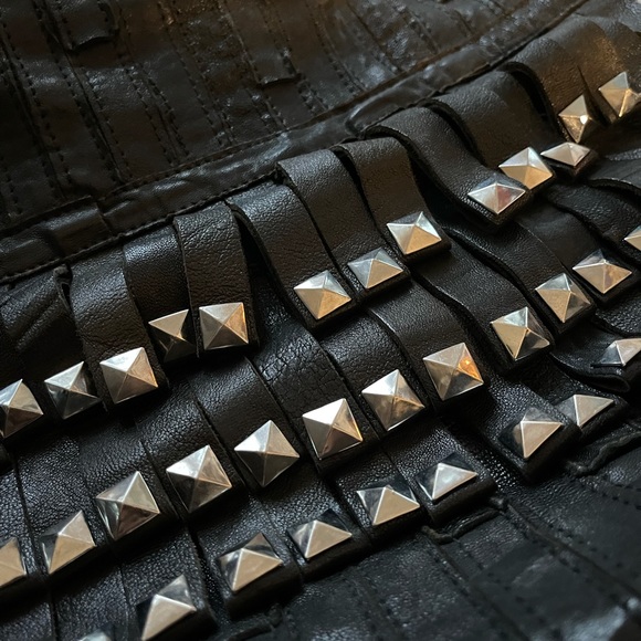 APC Black & Silver Studded Leather Bag - Picture 2 of 9